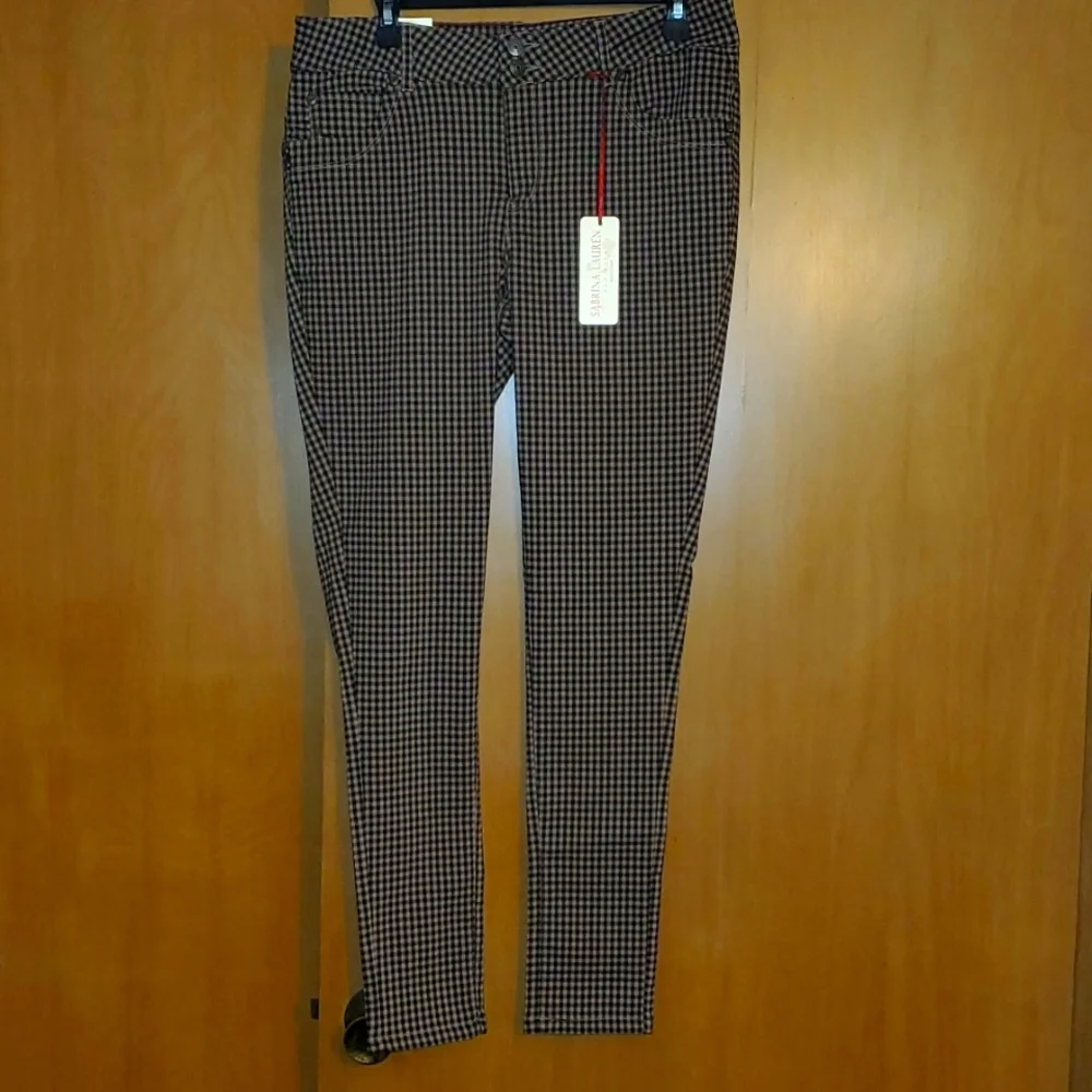 Sabrina Lauren Checkered Ultra Soft Stretch Pants 14W